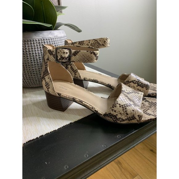 (Sold) NEW Clarks Elisa Dedra Snake Embossed Sanda - Picture 3 of 8
